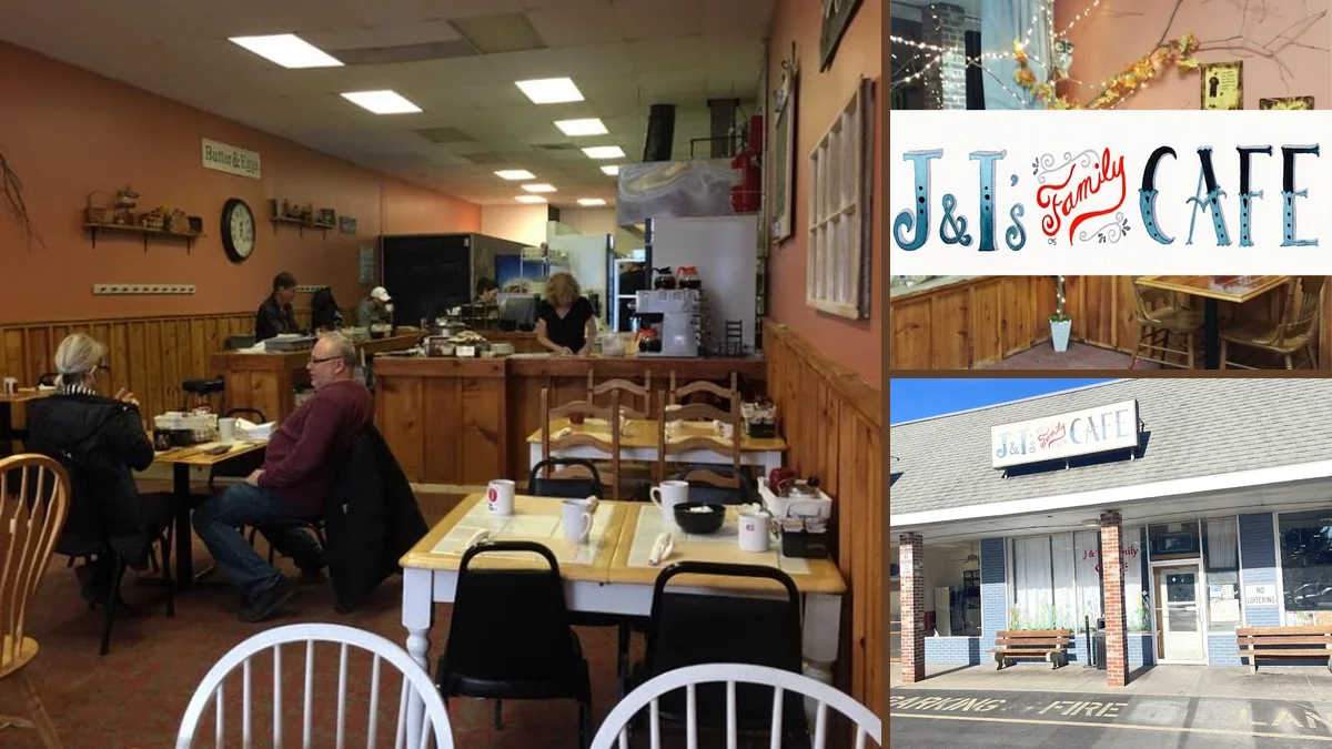 Comfortable dining space with a homey diner feel.